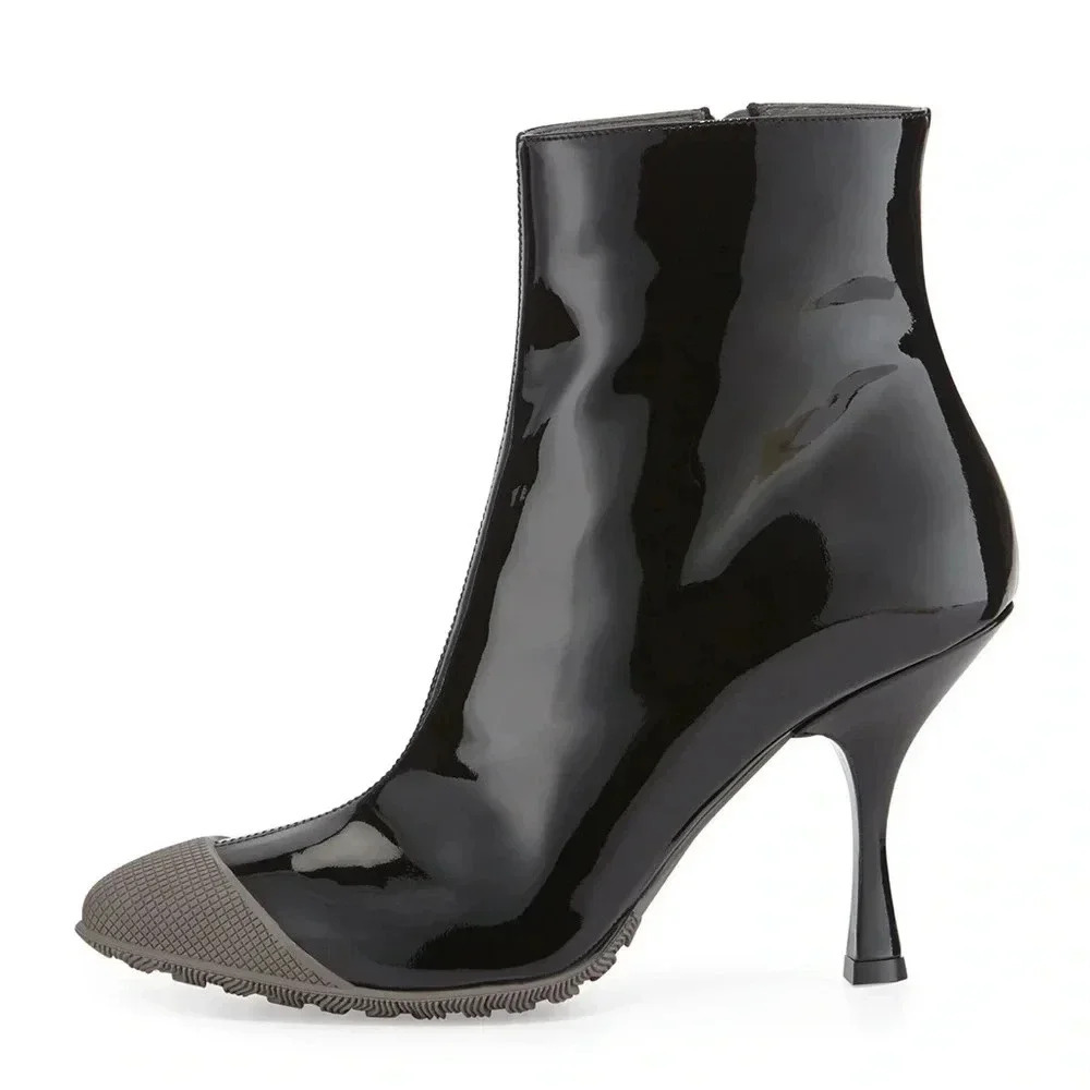 100% Authentic Miu Miu Cap-Toe Patent Ankle Booti… - image 3